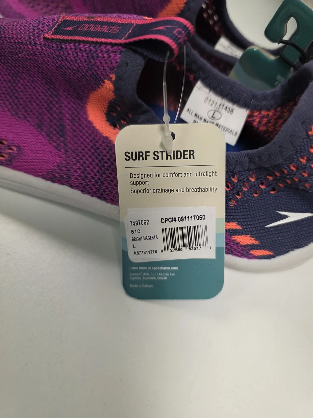 Speedo Purple Water Shoes with Orange Accents